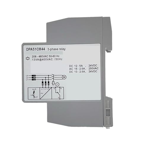 Relais de surveillance DPA51CM44 triphasé perte et séquence de phase 208-480V