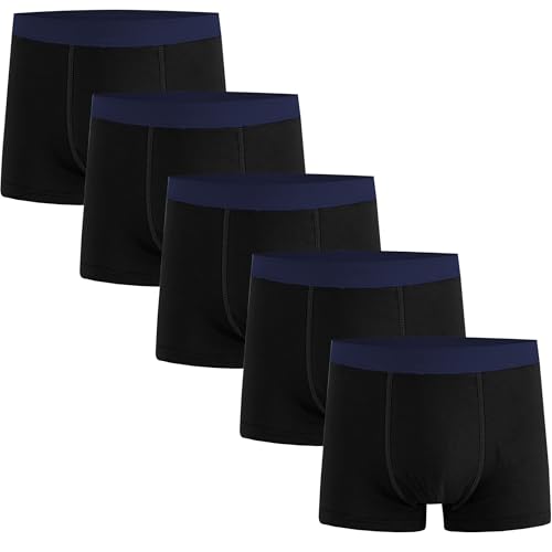 Kiench Boys' Underwear Tag Free Cotton Boxer Briefs 5 Pack