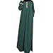 Produktbild Primavera Mujeres Vestido musulmán arrugado Vestido Recto Manga Larga Abaya túnica Larga Medio Oriente Ramadan árabe ropa islámica
