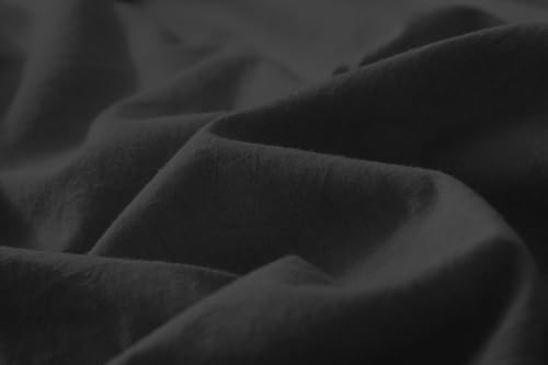 Image of F.Y.Dreams 100% Washed Cotton Duvet Cover for Weighted Blanket 60x80 inches with 16 Ties, Zipper on Long Side /Carbon Black /Just Duvet Cover