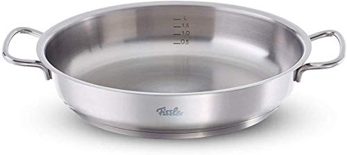 フィスラー (Fissler) パエリア鍋 両手 サーブパン 20cm IH対応 プロコレクション ステンレス ドイツ製 ガス火/IH対応 オーブン使用可 食器洗い機対応 シルバー 【日本正規販売品】 084-358-20-100