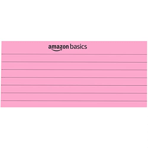 Image of amazon basics Wide Ruled 5X 8 - Inch 50-Sheet Lined Writing Note Pad, Pink - Pack Of 12