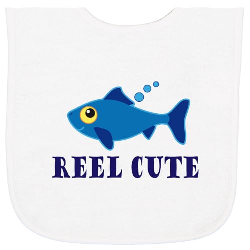 inktastic Funny Fishing Quote Kids Reel Cute Fish Baby Terry Cloth Bib