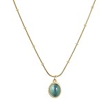 IVY TAILI Jade Pendant Necklace for Women 18K Gold Plated Handmade Genuine Jade Necklaces for Women Girls, 18K Gold Plated, Adjustable, Good Luck Jewelry Gifts for Her