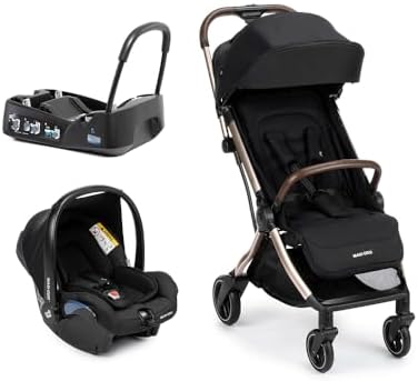 Travel System Maxi-Cosi, Eva³, Essential Black Champagne
