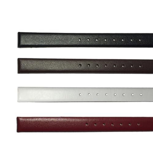KESYOO Ultra-thin Leather Watch Strap Colour 6 mm for Women, Elegant Fashion Replacement, Thin and Comfortable Strap, Compatible for Unisex Watches, Daily and Casual Use, white, 6mm