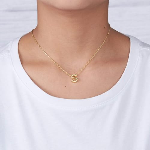 Philip Jones Gold Plated Initial Necklaces A to Z Created with Zircondia® Crystals - Image 3