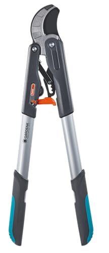 Gardena Comfort Ratschen-Astschere SmartCut: Baumschere mit Amboss-Schneidprinzip, max. Ast-Ø 45 mm, 59 cm Länge, mit 4-stufigem Ratschenmechanismus, ergonomische Griffe, Präzisionsmesser (8773-20)