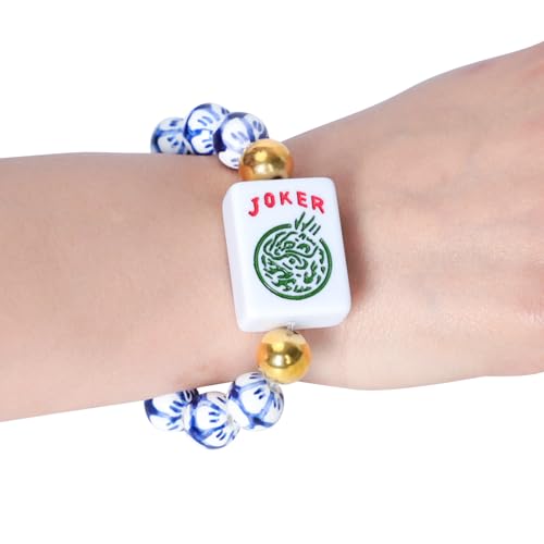 Accesorio de Mahjong americano Jongyance azul y blanco miniatura 4