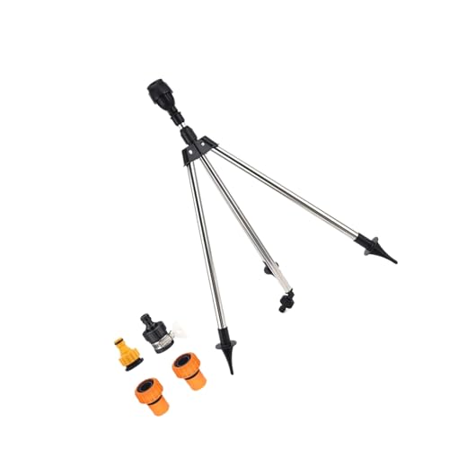 Sistemas de aspersor de trípode de múltiples conectores, 90, 180, 360 grados, cobertura rociada ajustable, apto para patio grande, cama de jardín, fácil de instalar, aspersor de cama de flores