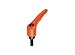 Kipp 06460-2A22X25 Zinc Adjustable Handle with 1/4-20" External Thread, Modern Design Style, Steel Components, Inch, Orange Powder-Coated Finish, Size 2, 25 mm Screw Length