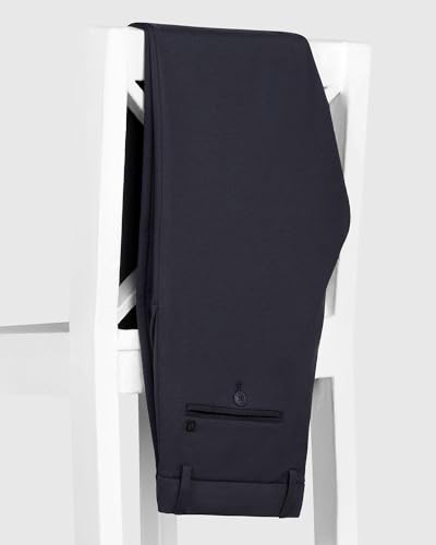 Image of Blackberrys Men's Blue Slim Fit Solid Regular Trousers