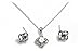 Produktbild TIRSU Feine 925 Sterling Silber Set Anhänger/Kette/Ohrringe Nikel Frei mit Silber Kette Damen Kette Halskette silber Collier 45CM silbt-SYC-45