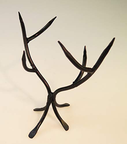 Red Glass Heart with Thorn Display Stand, 8 inch, Mexico