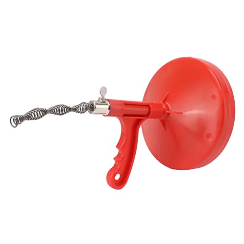 Yosoo Plumbing Snake Carbon Steel Drain Clog Remover Flexible Labor Saving for Kitchen Sink with Easy to Store Design for All Drains (Red)