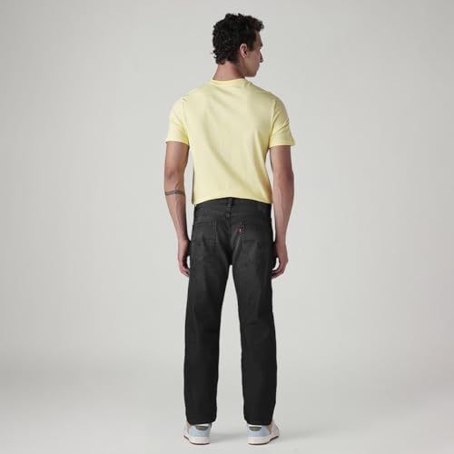 Image of Levi's Men's 505 Black Straight Fit Mid-Rise Jeans