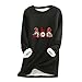 WANGTIANXUE Damen Weihnachten Pullover Winter Warm Weihnachtenspullover Teddy Fleece Weihnachtspulli Rundhals Weihnachtsmann Zwerg Christmas Muster Sweatshirt Gefüttert Langarmshirt Oberteil