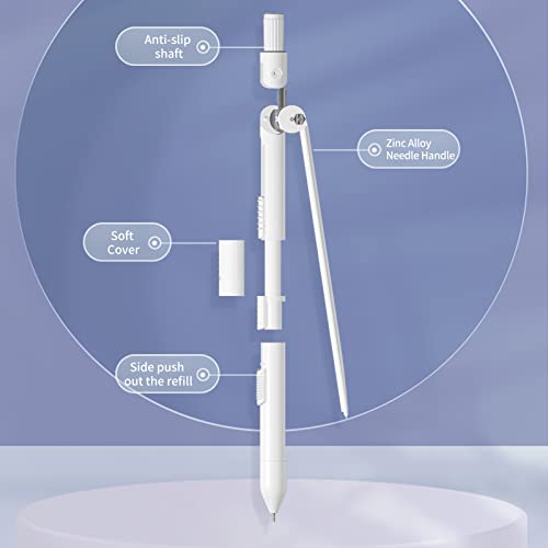 HUIOP desenho bússola, Professional Compass with Mechanical Pencil Math Geometry Drawing Tools with