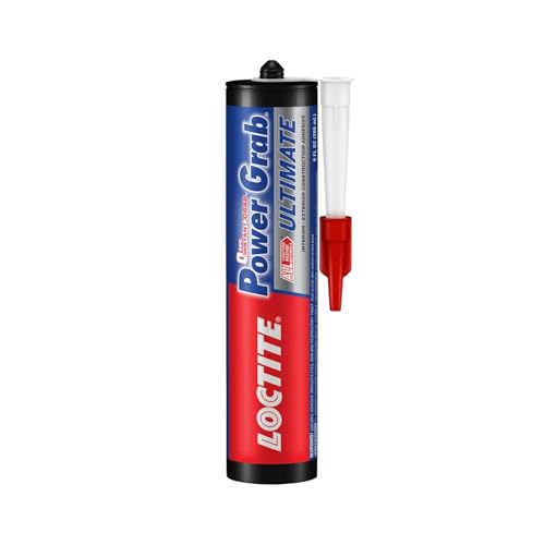 Image of Loctite Power Grab All-Purpose Construction Adhesive, high strength, high tack, gap-filling adhesive, No-nails and screws, Bonds to wood, MDF, concrete, glass, marble, granite, stone,brick,460g*25