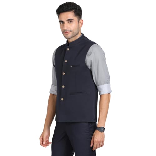 Image of Turtle Men Poly Viscose Solid Party Nehru Jacket