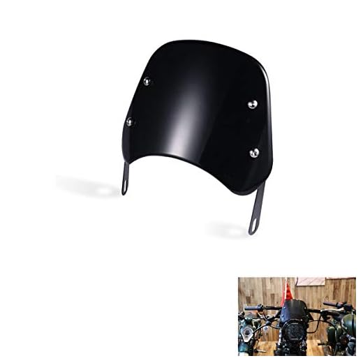 Parabrezza universale per moto Deflettore per parabrezza per moto da 5 '' - 7 '' (Nero)