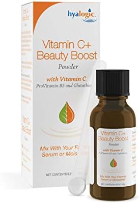 Hyalogic Vitamin C Powder - Beauty Boost Powder Mix for Skin: Mix with Your Favorite moisturizer - Topical Vitamin C w/ProVitamin B5 & Glutathione for Skincare (.21 Oz) 6 Gram (Approx. 60 uses)