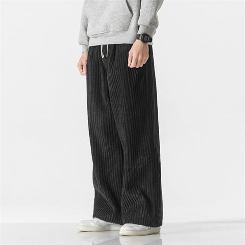 Corduroy Pants Men Large Size Retro Trend Loose Wide Leg Straight Trousers Drawstring Autumn Winter New Casual Pants2