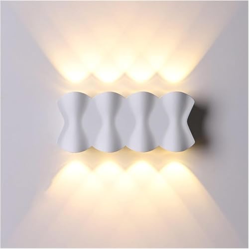 KXEcoLife Aplique de Pared Exterior Impermeable - Luz LED Doble para Patio, Escalera, Pasillo y Puerta Exterior. Estilo Moderno de lámpara de araña para jardín o terraza.