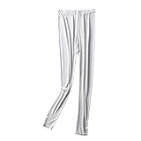 [SIL-VENDER] メンズレギンス シルク 100% タイツ ステテコ パジャマ 前開き M L XL silk レギュラーライズ 絹 パンツ 下着 シルクインナー 通気 抗菌 快適 (ホワイト, M)