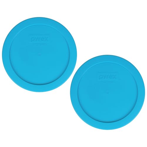 Pyrex 7201-PC (4-Cup) Teal Blue Food Storage Lid (2-Pack) - Made in USA