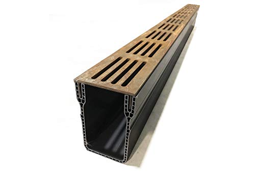 Vandix STARLINE - caniveau en PVC et d'une Grille Design en Acier corten 100x6 x 10 cmH