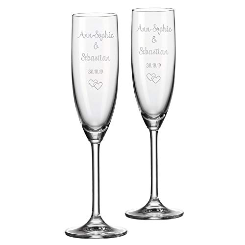 Leonardo Sektgläser mit Namensgravur und Herzen - 3