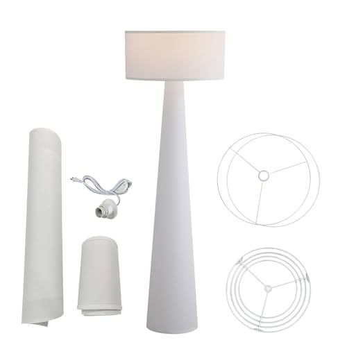 Image of White Floor Lamp for Living Room, 59 Inch Tall Standing Lamp with Shade