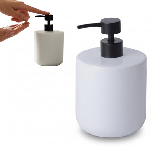 Dozownik mydła do łazienki i kuchni 690 ml ceramiczny, biały