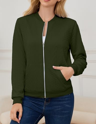 Image of Womens Full Zip Up Cardigan Sweater Casual Solid Long Sleeve Sweatshirt Coat with Pocket