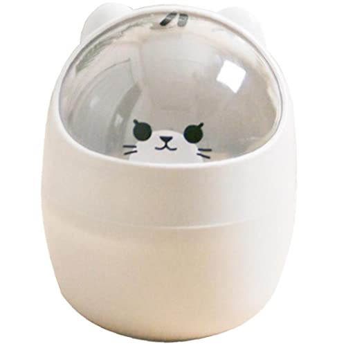 Stakee Desktop con Coperchio, Cestino Mini Kawaii Simpatico Bidone della Spazzatura per Gatto Box Ragazza Portana