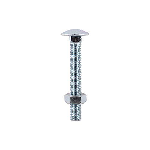 Timco M6 x 75mm BZP Carriage Bolt & Hex Nut - Pack of 6