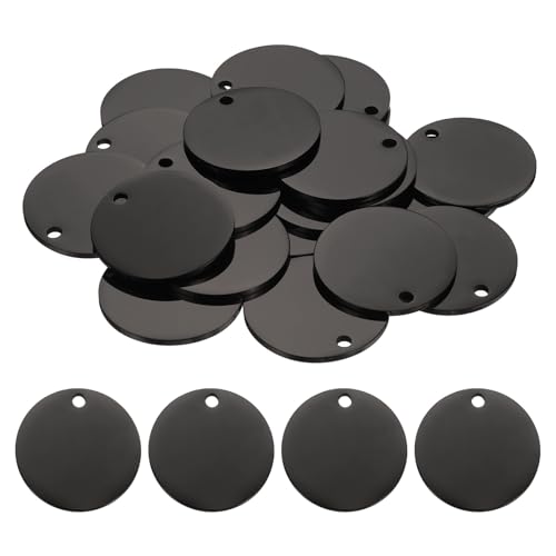 Plaque ronde vierge acier poli 30mm avec trou pour marquage