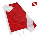 Abaodam Bandiera per Poliestere Immersione Rossa e in per Avvertimento di Design Rinforzato Staccabile, Portatile in Barca e Viaggi All'aperto