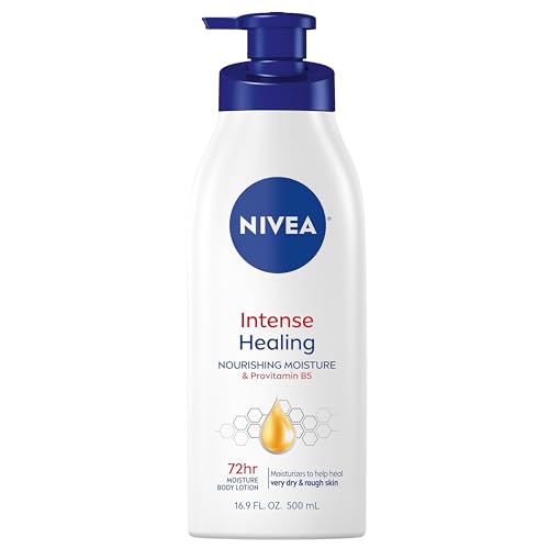 NIVEA Intense Healing Body Lotion for Very Dry, Itchy Skin with Glycerin, Provitamin B5 and Niacinamide, 72-Hour Body Moisturizer, 16.9 Fl Oz Pump Bottle
