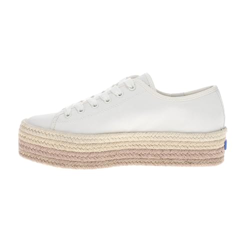 Keds Womens Triple Up Canvas Jute Foxing Lace Up Sneakers Shoes Casual - Brown, White3