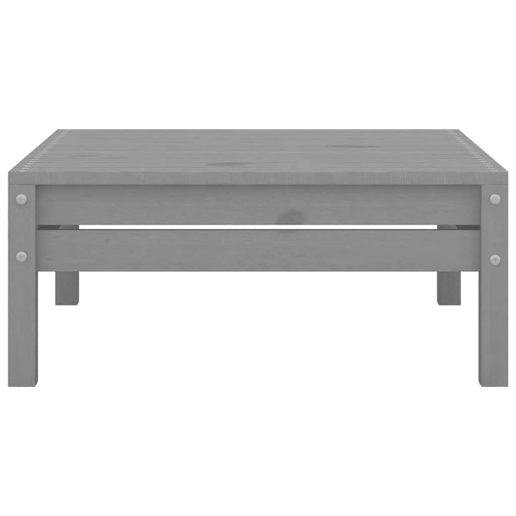 vidaXL Bois de Pin Massif Repose-Pied de Jardin Tabouret de Patio Repose-Pied de Terrasse Meuble d'Extérieur Tabouret de Terrasse Arrière-Cour Gris
