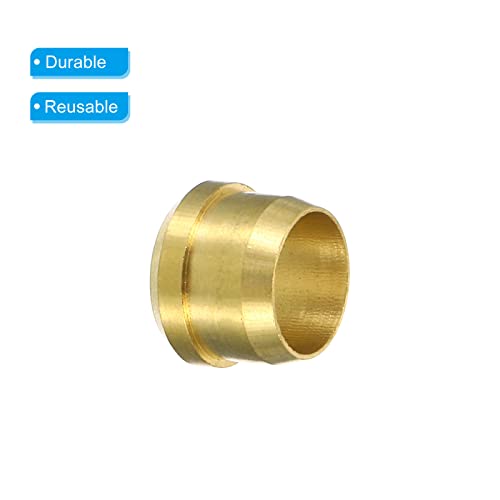 PATIKIL 8mm Tube OD Brass Compression Sleeves Ferrules 5 Pack Brass Compression Fitting Assortment Kit, Gold Tone - Image 4