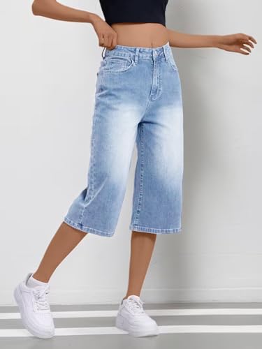Image of Nifty Women's Denim Stretchable Baggy Fit Capris
