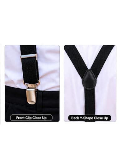 Image of BookMyCostume Trendy Black Formal Unisex Premium Suspenders Adults Fancy Dress Costume Accessory Adults