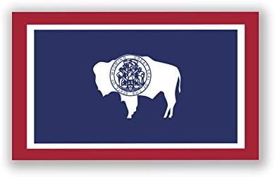 2-Pack Wyoming State Flag Decal Stickers | Official Flag of Wyoming Stickers | 5-Inches by 3-Inches | Premium Quality Vinyl | PD356