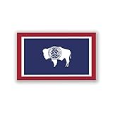 2-Pack Wyoming State Flag Decal Stickers | Official Flag of Wyoming Stickers | 5-Inches by 3-Inches...