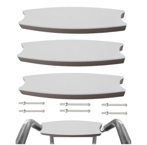 Ancsttu Marches D'Échelle De Piscine, 3 Pièces, ABS, Antidérapantes, Pour Piscines Enterrées Et Hors Sol