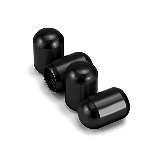 Justtop 4Pcs Car Tire Valve Stem Caps, Air Caps Cover, Universal For Cars, Suvs, Bike, Trucks And Motorcycles, Car Wheel & Tire Exterior Accessories-Black #TOP5