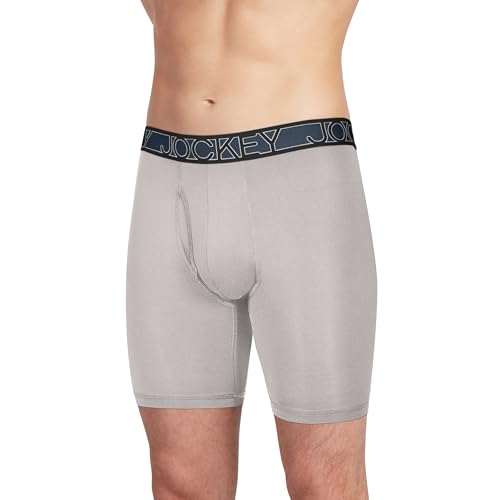 Jockey Men's Underwear Active Microfiber 9" Long Leg Boxer Brief - 3 Pack2